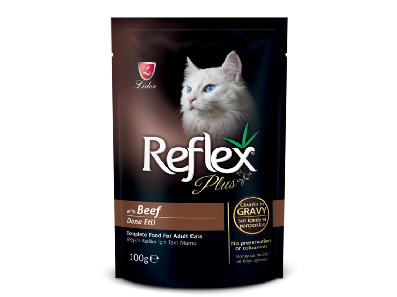 REFLEX PLUS CHAT ADULT BOEUF 100 GR
