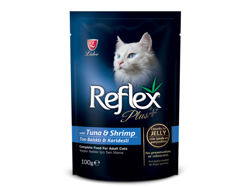 REFLEX PLUS CHAT ADULT THON & CREVETTE 100 GR