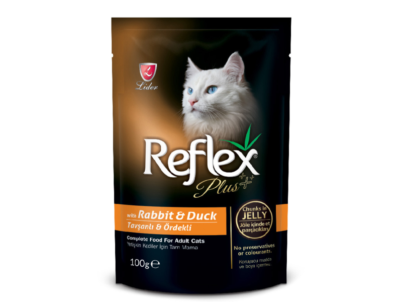 REFLEX PLUS CHAT ADULT LAPIN & CANARD 100 GR