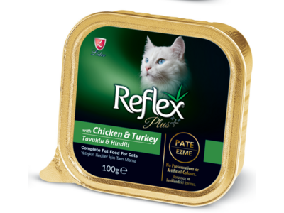 REFLEX PLUS CHAT ADULT POULET & DINDE 100GRALUTRAY