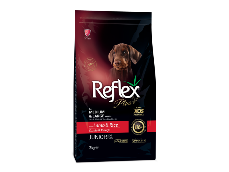 REFLEX PLUS CHIEN JUNIOR AGNEAU & RIZ 3 KG