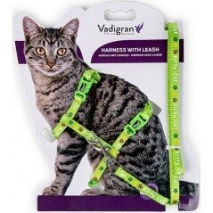 Harnais+Laisse Kitty Cat Vert 15-22/30-32cm+120cm - Vadigran