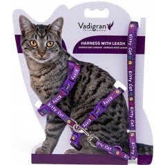 Harnais+Laisse Kitty Cat Mauve 15-22/30-32cm+120cm - Vadigran
