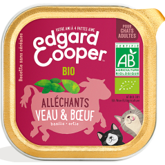 Barquette Adult Veau Et Boeuf Biologiques 85gr - Edgard & Cooper