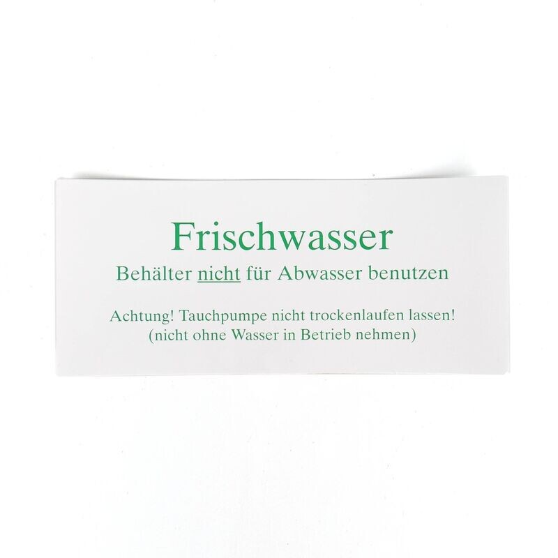 Aufkleber "Frischwasser" 125 x 55 mm