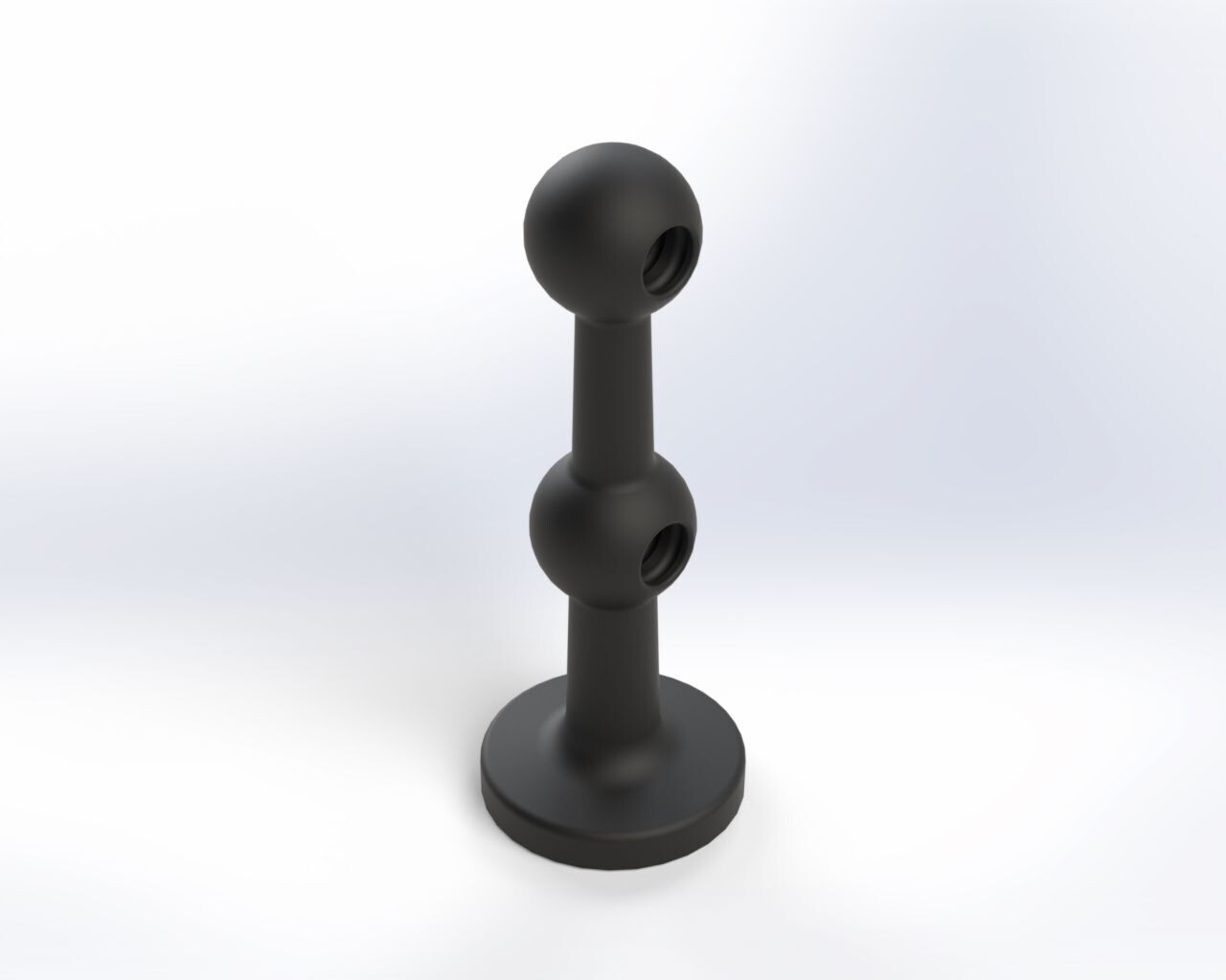 3D Relinghalter Mitte doppelt 68 mm