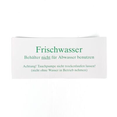 Aufkleber "Frischwasser" 125 x 55 mm
