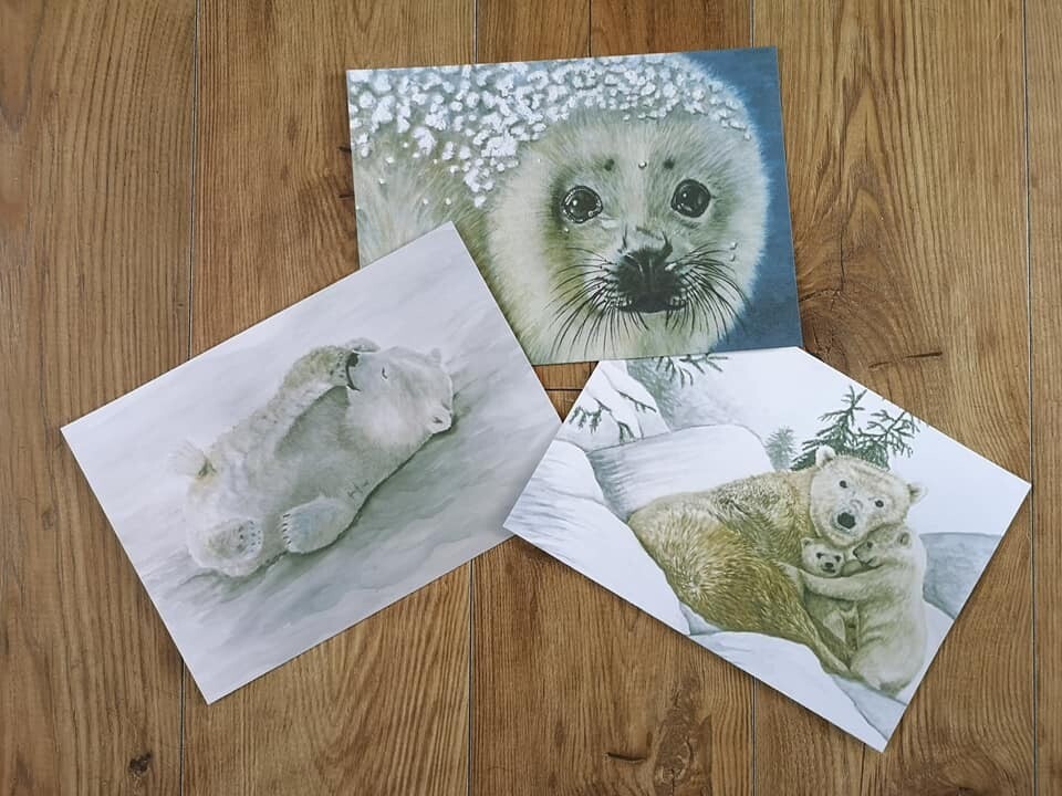 A set of 3, A4 size Artwork By Marie Dodd (MAD) Prints
