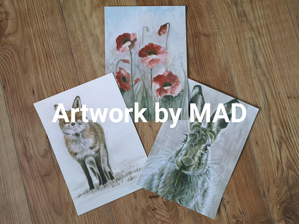 A set of 3, A4 size Artwork By Marie Dodd (MAD) Prints