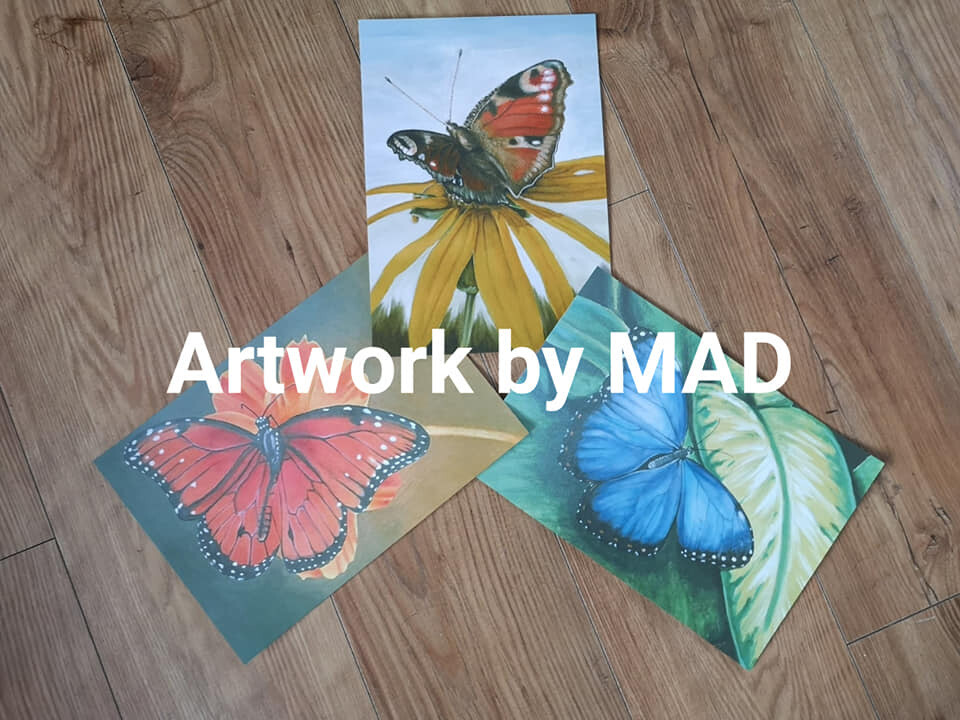 A set of 3, A4 size Artwork By Marie Dodd (MAD) Prints