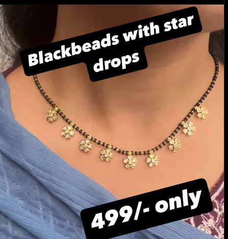 Black beads with star drops