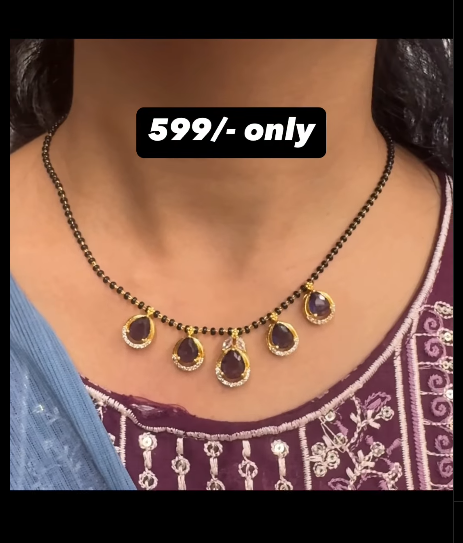 black beads chain with drops