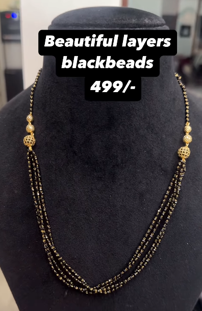 Black beads Layers chain