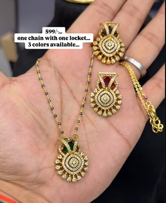 Gun metal chain with locket