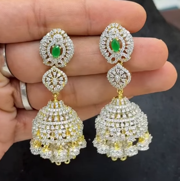 Diamond replica Jhumkhas