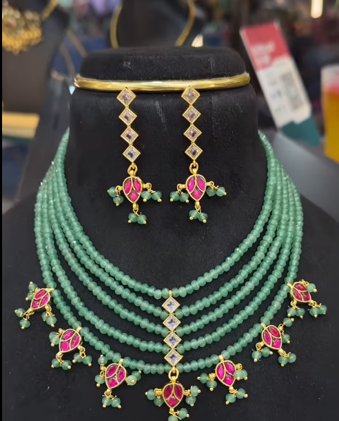 Green beads chain set