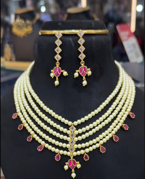 White Beads chain set