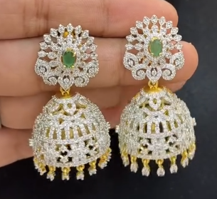 CZ 2 in 1 stud or jhumka