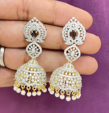 Diamond look jhumkas