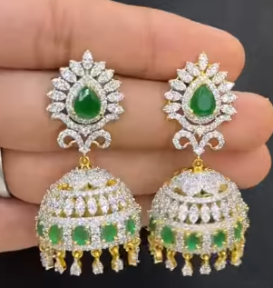 Diamond replica Jhumkas