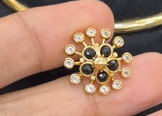 Removable chakram Black studs