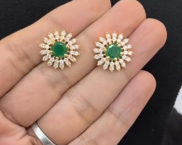 Green stone studs
