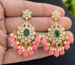 Earrings with Pachi work