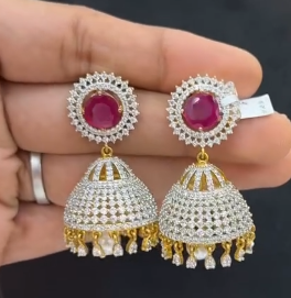 Diamond replica Jhumkas