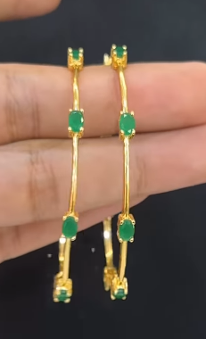 Green stone bangles