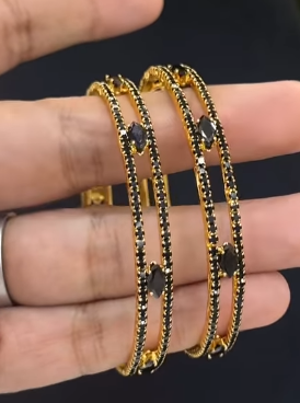 Black stone bangles