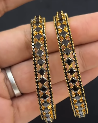 Black stone bangles