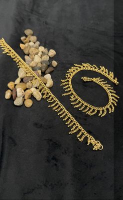 Gold Polish Daily Wear Anklets – 10.5 Inches