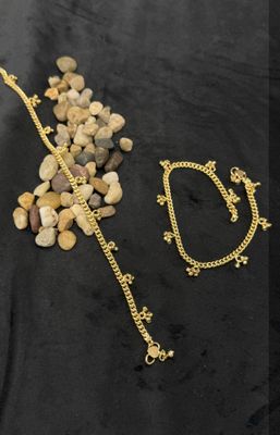 Gold Polish Daily Wear Anklets – 10.5 Inches
