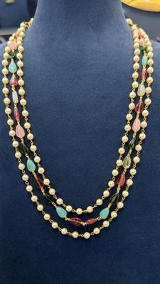 Pearl and Navaratna Beads Set