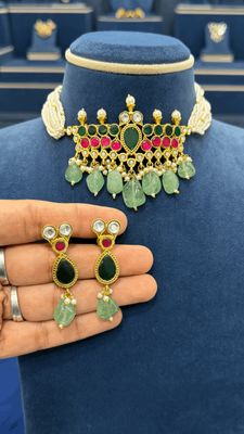 Premium Jadau Beads Choker