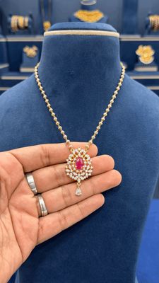 Simple Rhodium Balls Chain with CZ Locket Simple Rhodium Balls Chain with CZ Locket