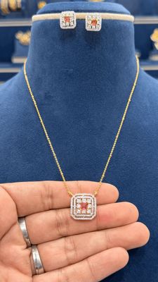 Simple Daily Wear Chain with Earings Simple Daily Wear Chain with Earings