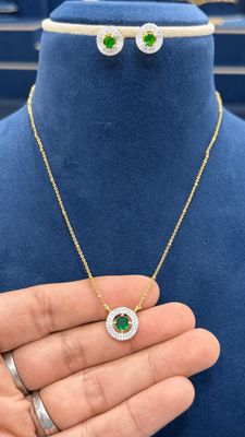 Simple Daily Wear Chain with Earings Simple Daily Wear Chain with Earings