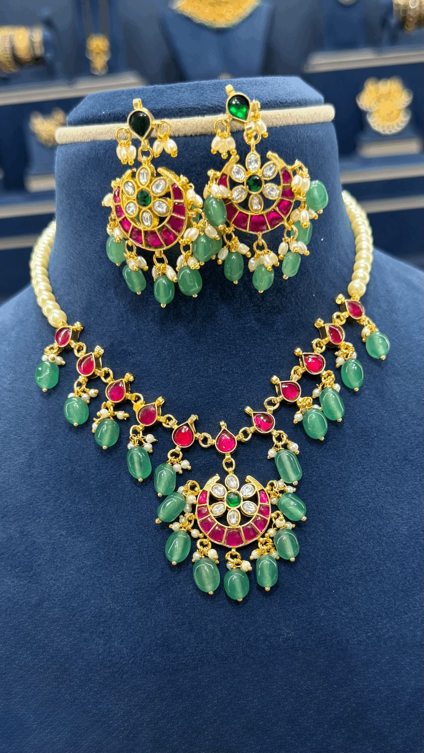 Jadau Drops Beads Set