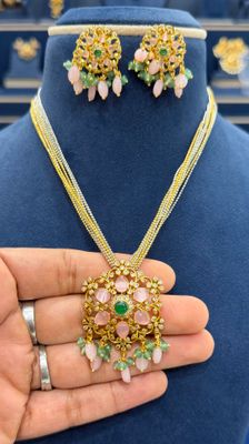 Celebrity Style Necklace with CZ Locket Set