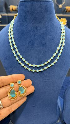 Step Beads Chain with CZ Earings Step Beads Chain with CZ Earings