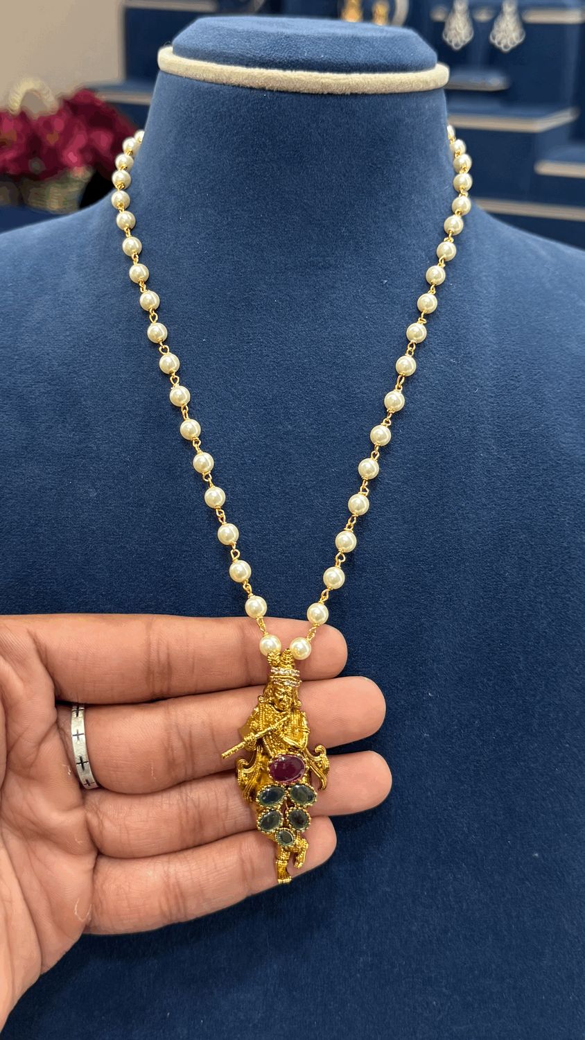 Beads Chian with Detachable Krishna Locket