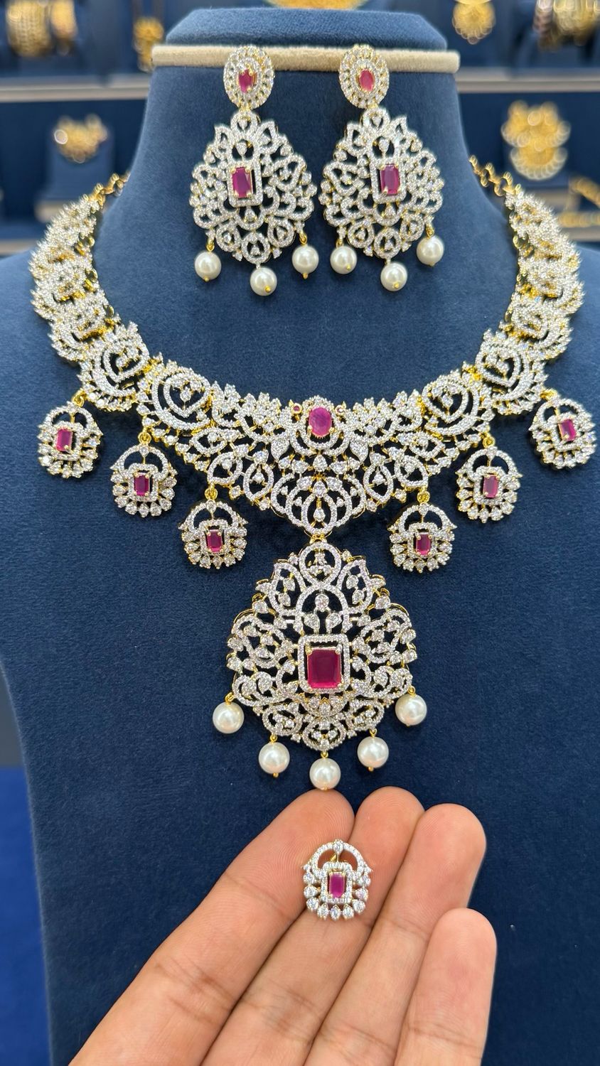 2 In 1 Diamond Look Necklace