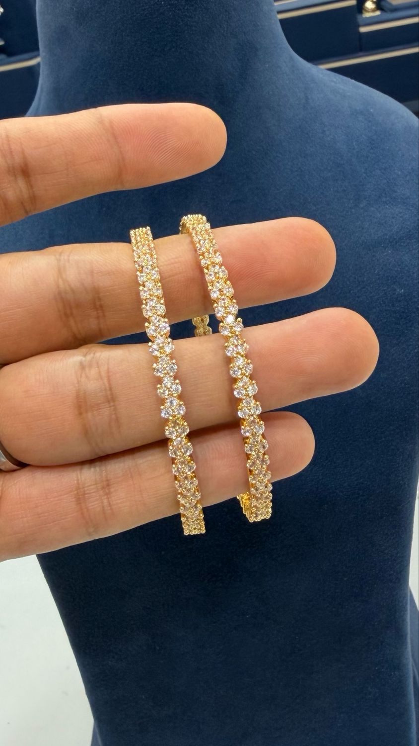 Cz Bangles Diamond Look