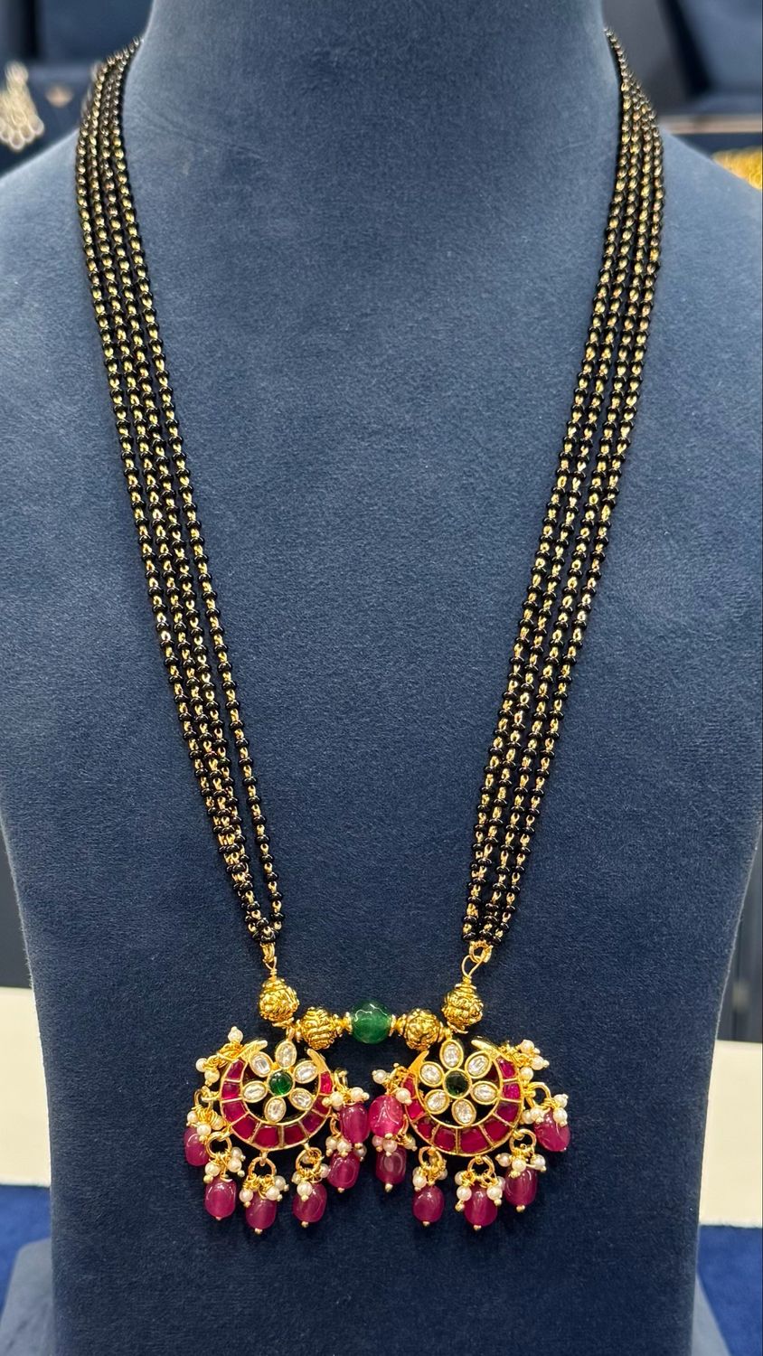 Long Jadau Blackbeads