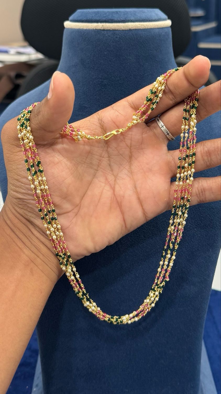 5 Lines Mutli Colour Beads Chain