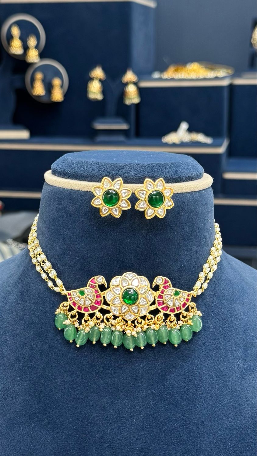 Peacock Jadau Choker
