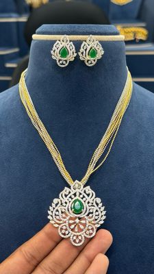 10 Lines Chain With GJ Locket Set
