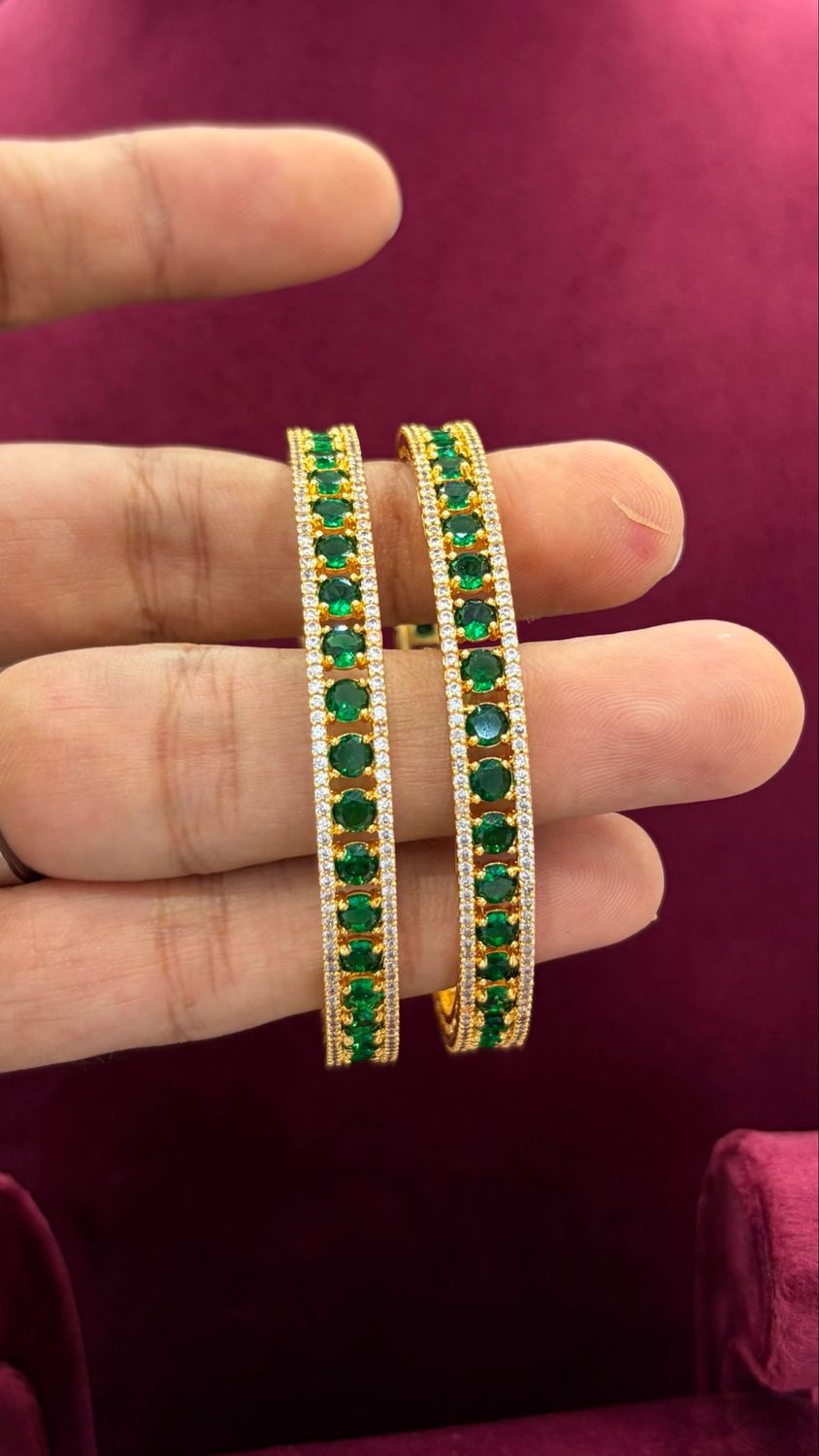Green Stone Bangles