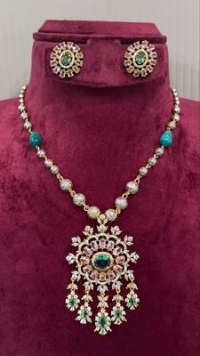 Italian Chain with Cz Locket Set